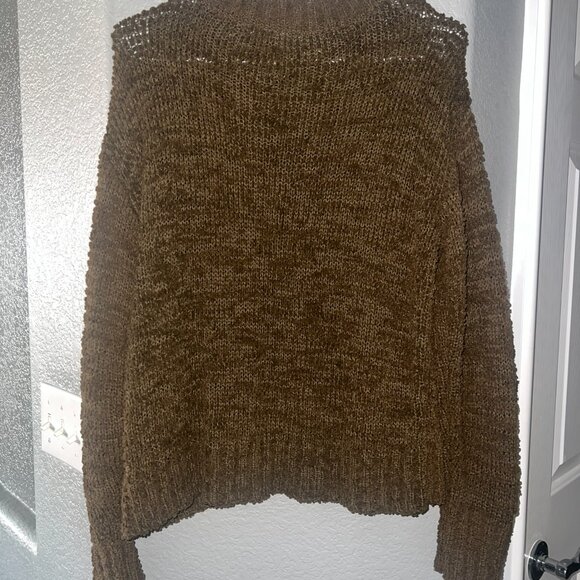 Social Standard Sanctuary Brown Chenille Knit Sweater | Boxy Cropped Popcorn Pul - Picture 2 of 5